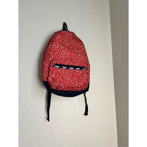 LeSportsac Backpack Red wildflower flowers